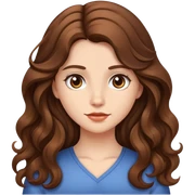 Girl with long brown wavy hair sticker