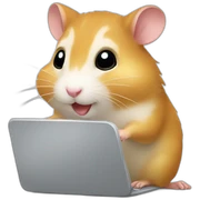 hamster working on laptop sticker