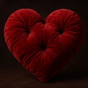 heart with a velvet cushion look, realistic digital art style sticker