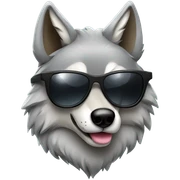 Wolf with sunglasses sticker
