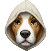 Dog wearing hoodie sticker
