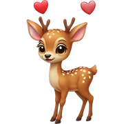 Baby deer with hearts  sticker