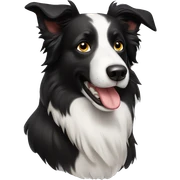 border collie with stupid look on its face sticker