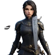warrior girl with sword sticker