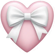 Pastel pink heart with white bow sticker