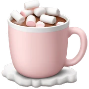 Light Pink mug of hot chocolate with marshmallows  sticker