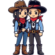 Cowboy Couple Gothic  sticker