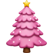 Pink Christmas tree sticker