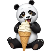 Panda eating ice cream sticker