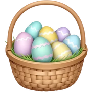 basket with pastel colored Easter eggs sticker