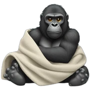 Gorilla holding a blanket sticker
