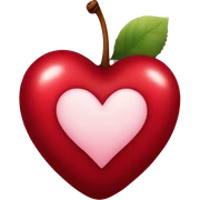 Cherry heart sticker