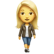 walking blond woman sticker