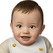 baby boy in bib smiling sticker
