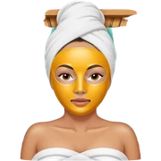 Lady with face mask spa beauty full face relaxing sticker