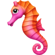 pink and orange sea horse sticker