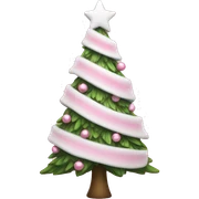 pink and white christmas tree sticker