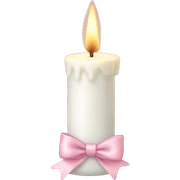 White candle with Pastell pink bow sticker
