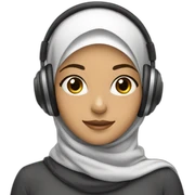 hijab girl with headphone sticker