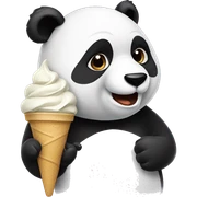 Panda eating ice cream sticker