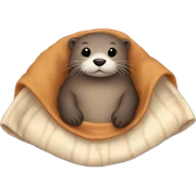 otter cozy in blanket sticker