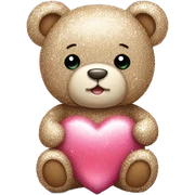 Teddy with heart and glitter cute sticker