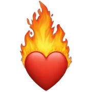 Heart in fire sticker