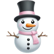 Cute white and light pink snowman sticker