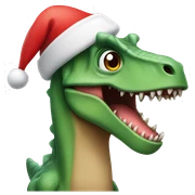 Dinosaur with Santa hat sticker