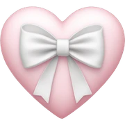 Pastel pink heart with white bow sticker