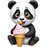 Panda eating ice cream sticker