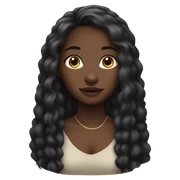 black girl with a long hair  sticker