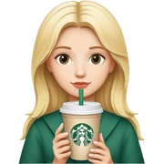 Blonde girl with starbucks sticker