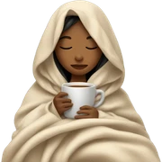 girl inside a blanket sipping coffee eyes closed sticker