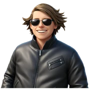 smiling boy in leather jacket sticker