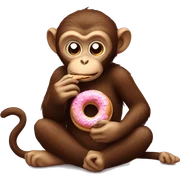 Monkey eating donut  sticker
