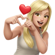 blonde girl making heart hands sticker