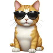 Cat with sunglasses sticker