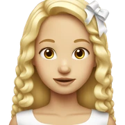 Blond girl with white bow sticker