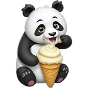 Panda eating ice cream sticker