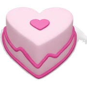  pink heart cake with white frosting on edge of cake's border sticker