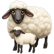 Sheep with his baby sticker