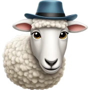 Sheep with hat sticker