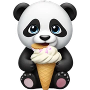 Panda eating ice cream sticker