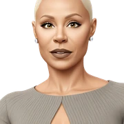 bald girl with earrings sticker