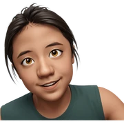smiling boy with brown eyes sticker