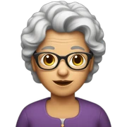 Abuela con gafas y pelo rizado sticker