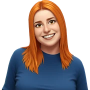 smiling girl with orange hair sticker