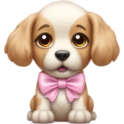cute dog with light pink bow sticker