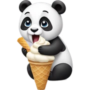 Panda eating ice cream sticker